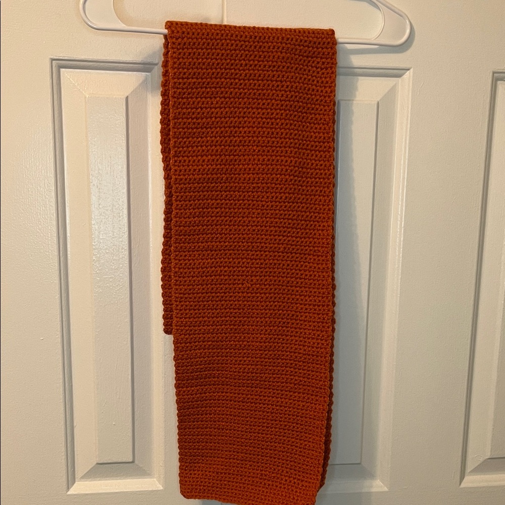 HANDMADE‎ 80x8.5” Burnt Orange Crochet Scarf